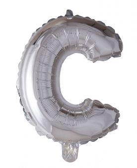 Folie ballong Sølv 41 cm -  Bokstaven C
