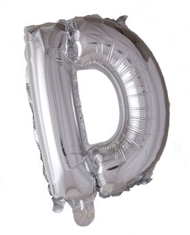 Folie ballong Sølv 41 cm -  Bokstaven D