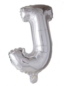 Folie ballong Sølv 41 cm -  Bokstaven J