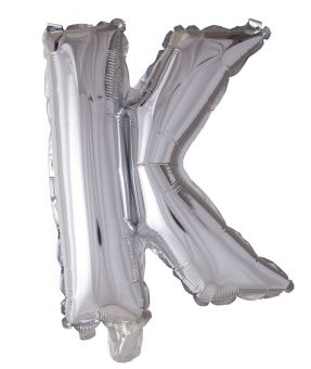 Folie ballong Sølv 41 cm -  Bokstaven K