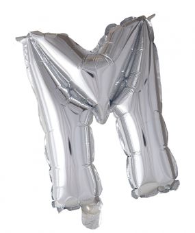 Folie ballong Sølv 41 cm -  Bokstaven M