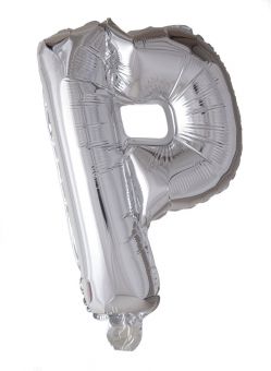 Folie ballong Sølv 41 cm -  Bokstaven P
