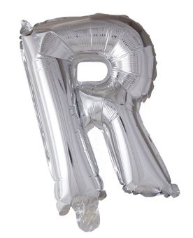Folie ballong Sølv 41 cm -  Bokstaven R