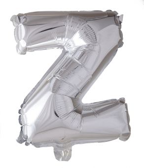 Folie ballong Sølv 41 cm -  Bokstaven Z
