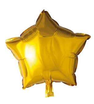 Folie ballong Gull 46 cm - Stjerne