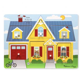 Melissa & Doug Puslespill m/Lyd 8 Brikker - Around the house