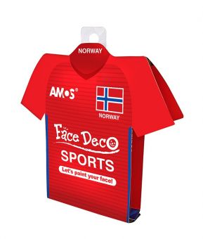 Amos Ansiktssminke Sport - 3 stk rød, hvit og blå