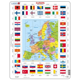 Platepusle Maxi Europa kart med flagg 70 biter