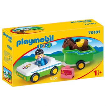 Playmobil 123 - Bil med hestevogn 70181