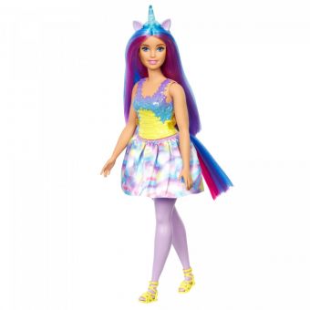 Barbie Dreamtopia Dukke - Enhjørning m/blått horn