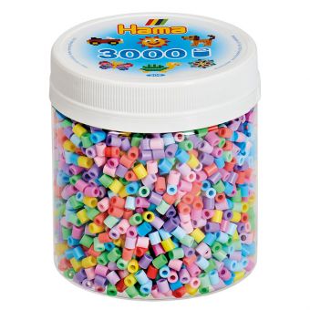 Hama Midi Perlesett i boks 3000 perler - Pastell mix 50