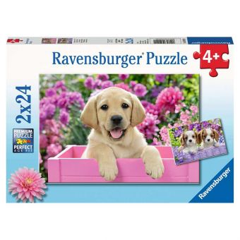 Ravensburger Puslespill 2x24 Brikker - Hundevalper