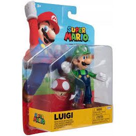 Nintendo Super Mario figur 10 cm med tilbehør - Luigi