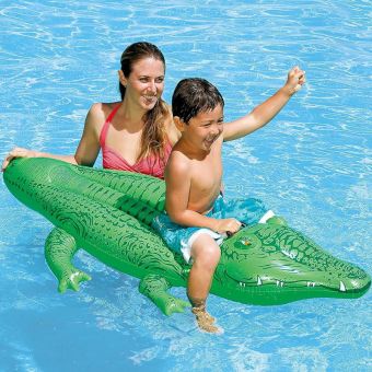 Intex Oppblåsbar Ride-On Alligator 168x86cm fra 3 år