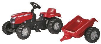 Rolly Toys RollyKid Massey Ferguson Traktor med henger - Rød