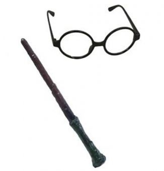 Harry Potter rollelek tilbehørsett - Tryllestav og Briller