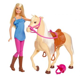 Barbie Dukke med hest lekesett