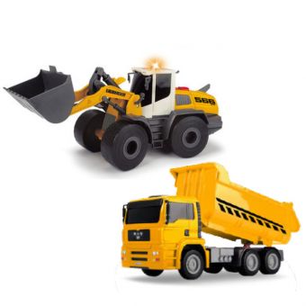 Dickie Toys Arbeidsbiler - Lastebil og dumper med lyd og lys