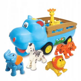 Kiddieland Happy Hippo Bil med 5 dyr