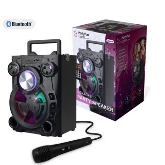 PartyFun Lights - Karaoke Høyttaler 30 cm m/LED lys og mikrofon