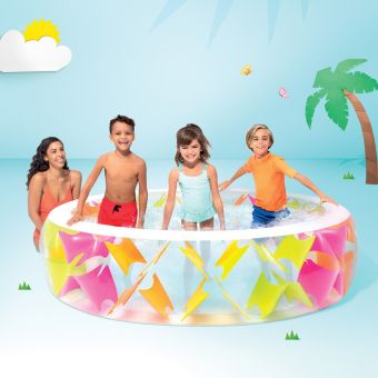 Intex Swim Center Oppblåsbart Barnebasseng gjennomsiktig 229x56 cm fra 6 år