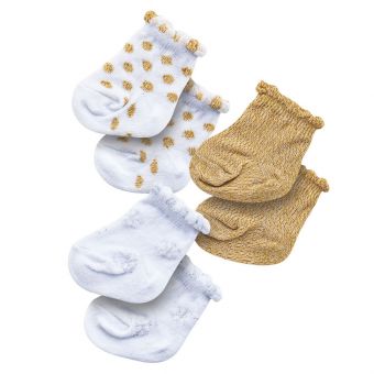 Heless Dukkeklær 35-45 cm - 3-Pakning med gullfarget sokker