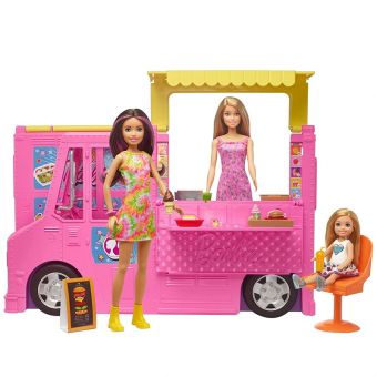 Barbie Bil - Fresh 'n' Fun Matbil med 3 dukker og over 30 tilbehør