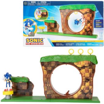 Sonic the Hedgehog lekesett med 6 cm figur - Green Hill Zone