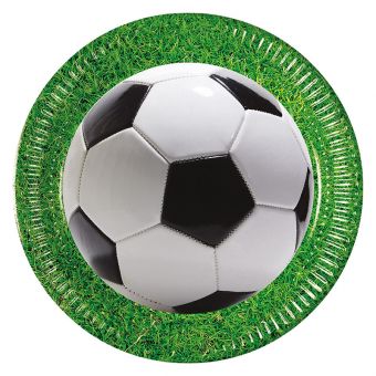 Fotball Papptallerken 23 cm - 8 stk