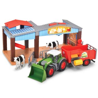 Dickie Toys - Traktor med låve lekesett