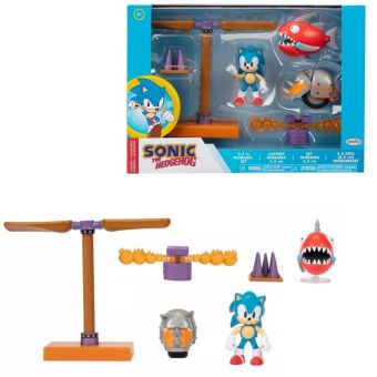 Sonic the Hedgehog lekesett med figur 6 cm - Diorama
