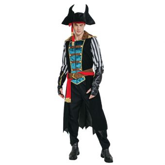High Seas Piratkaptein kostyme voksen str 56
