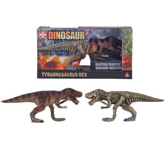 Dinosaur 2-Sidig Figur m/ skjelett - Tyrannosaurus Rex