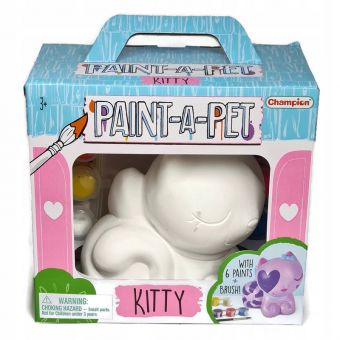 Paint-A-Pet Malesett m/ figur, maling og pensel - Kitty Katt