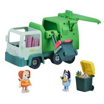 Bluey Lekebil og Figur m/ tilbehør - Søppelbil