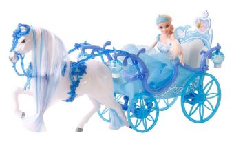 Amelia Fashion Princess - Dukke med hest og vogn - Blå