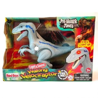 Dinosaur Opptrekkbar - Velociraptor med lyd og lys