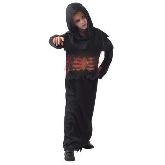 LED Skjelett Demon kostyme 5-6 år (110-120 cm)