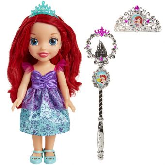 Disney Princess Ariel dukke 35 cm med Tiara og Tryllestav