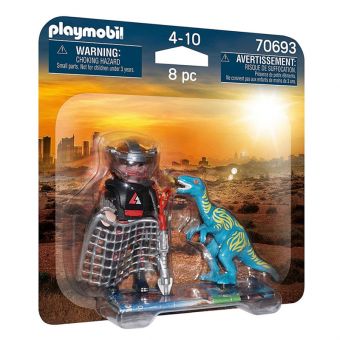 Playmobil Figurer - Velociraptor med dinosaurfanger 70693