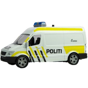 Politibil i Metall med lyd og lys - Politivan