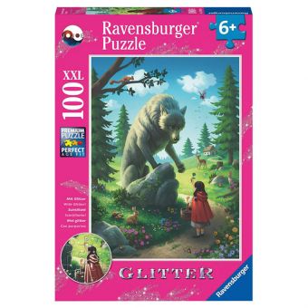 Ravensburger Glitter Puslespill 100XXL Brikker - Rødhette og Ulven
