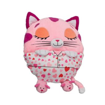 Happy Nappers Sovepose 137 cm - Rosa kattunge