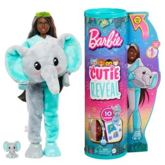 Barbie Cutie Reveal Jungle Dukke - Elefant