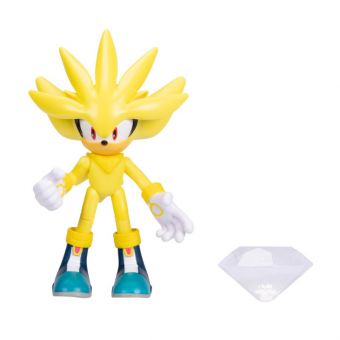 Sonic the Hedgehog Figur m/ tilbehør 10cm - Super Silver