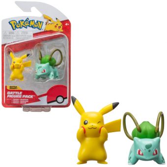 Pokémon Battle Figurer 2-pakning - Bulbasaur og Pikachu