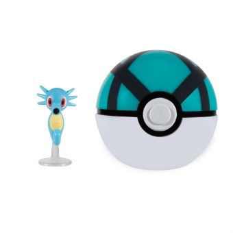 Pokemon Clip 'N' Go Figur - Horsea og Net Ball