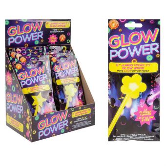 Glow Power - Sommerfugl/Stjerne/Blomst/Hjerte Stav ass