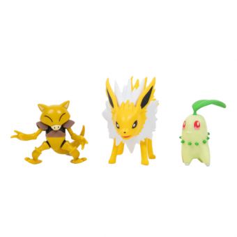 Pokémon Battle Figursett - Abra, Chikorita, og Jolteon