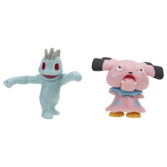 Pokémon Battle Figursett 8cm - Machop og Snubbul
